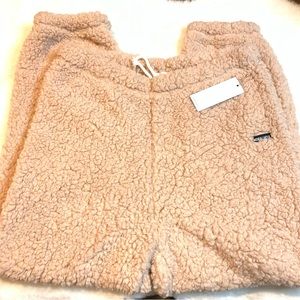 Kendall & Kylie Sherpa Pajama Pants Blush Sz Large NWT